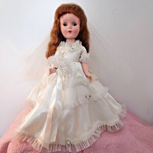 VTG 15” Sweet Sue Bride Doll Jointed Knee Walker Hard Plastic American Character